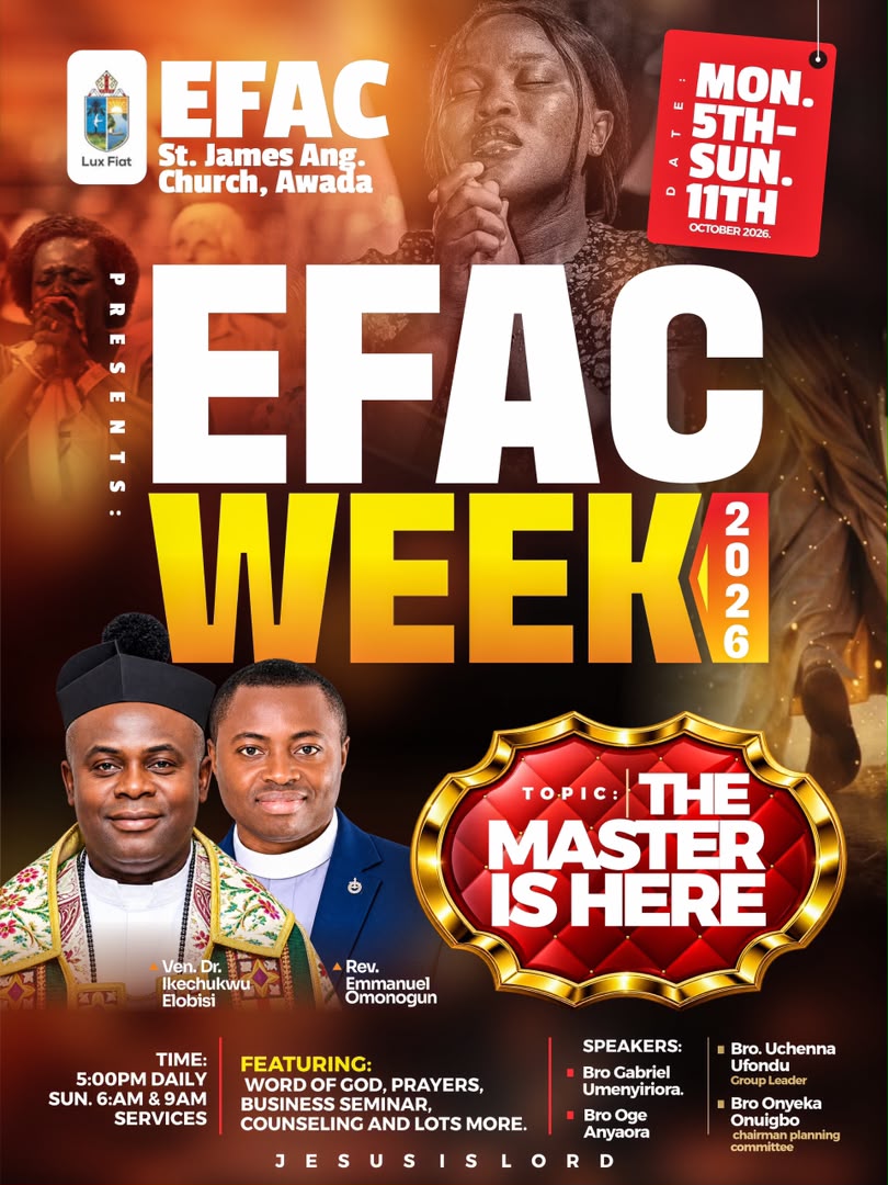 EFAC St. James Ang. Church, Awada presents EFAC Week 2026.