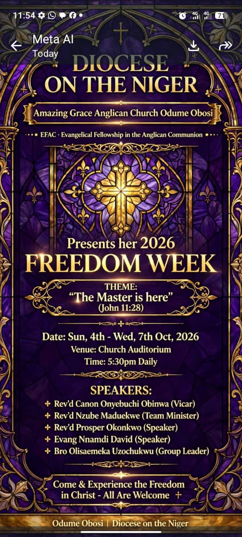 Amazing Grace Anglican Church Odume Obosi - 2026 Freedom Week